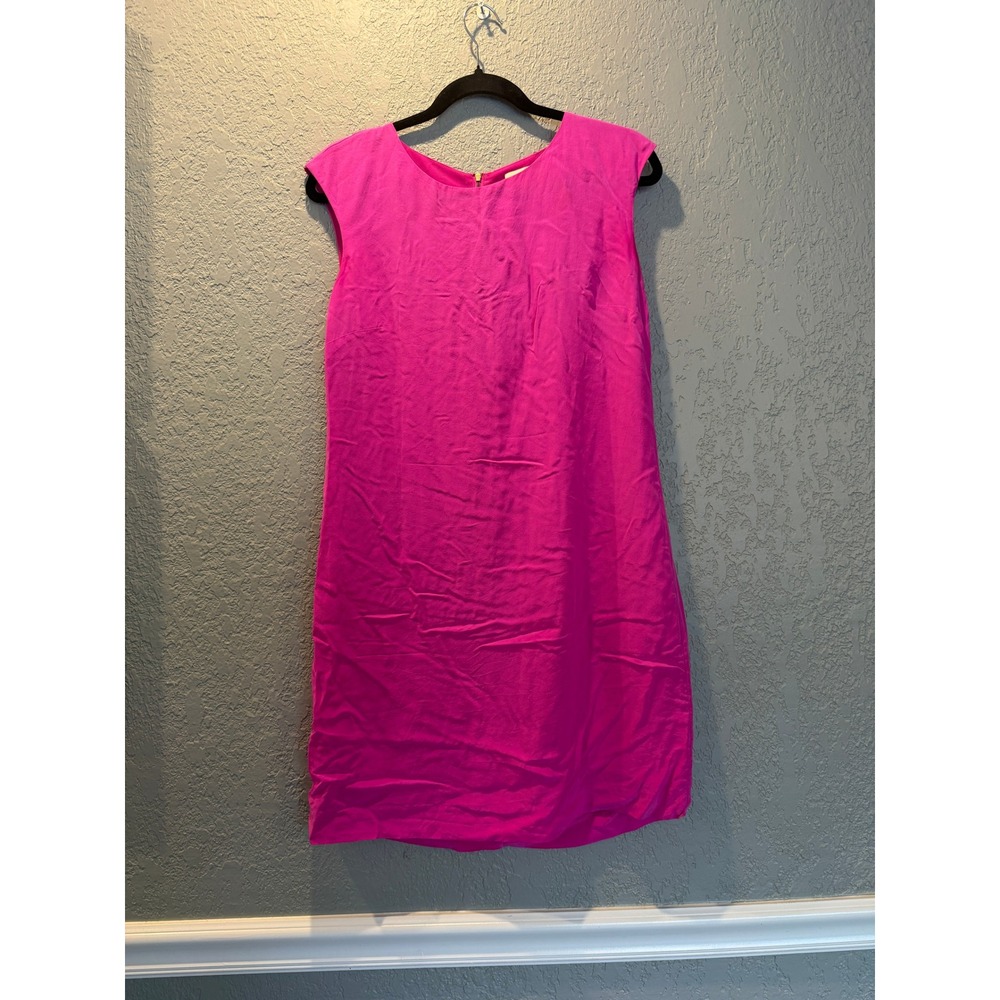 Cynthia Rowley Womens Hot Pink 100% Silk Sleeveless Shift Dress Size 6 Fuchsia